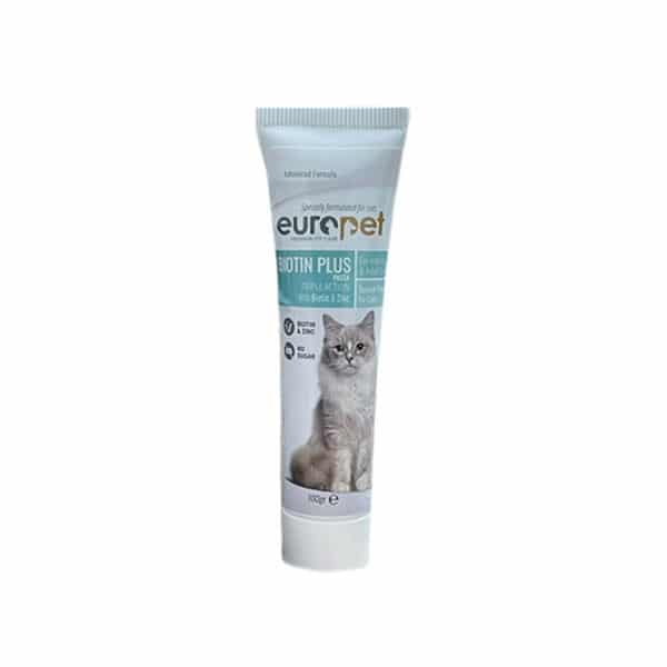 خمیر بیوتین گربه یوروپت Europet Cat Biotin Plus وزن 100 گرم
